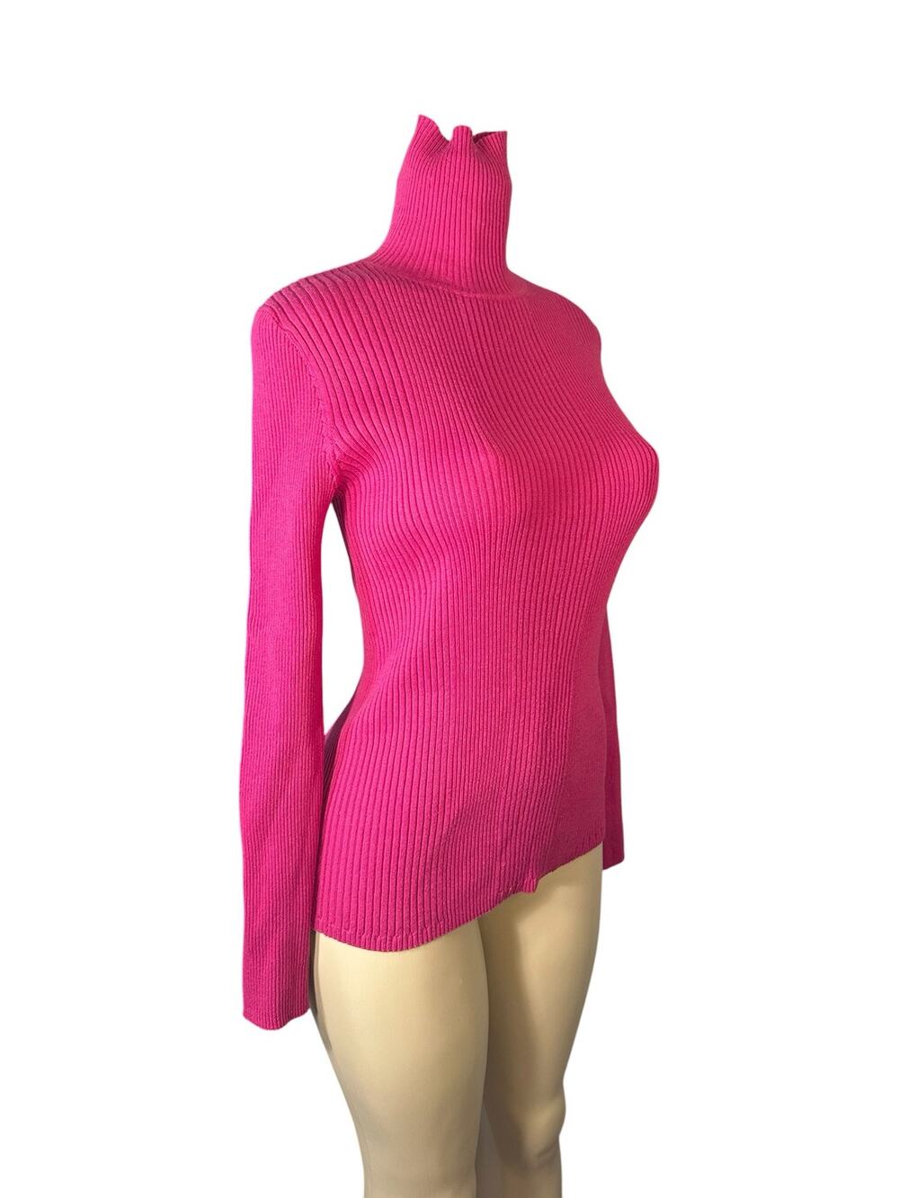 Women L Title Nine Lingonberry Ribbed Turtleneck Synergy Pullover Sweater